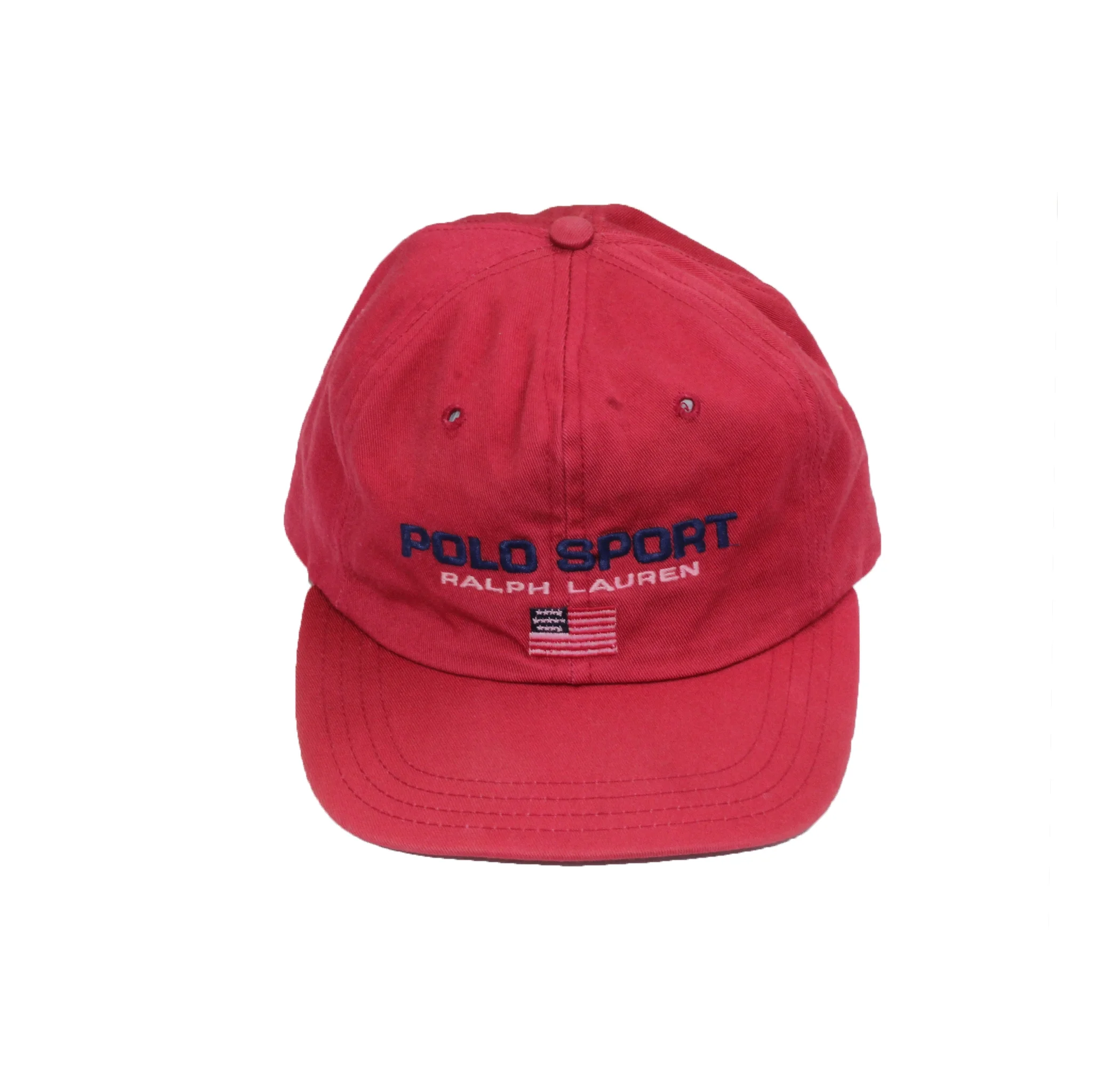 Vintage Polo Sport Red / Navy Strap Back Hat — RootsBK